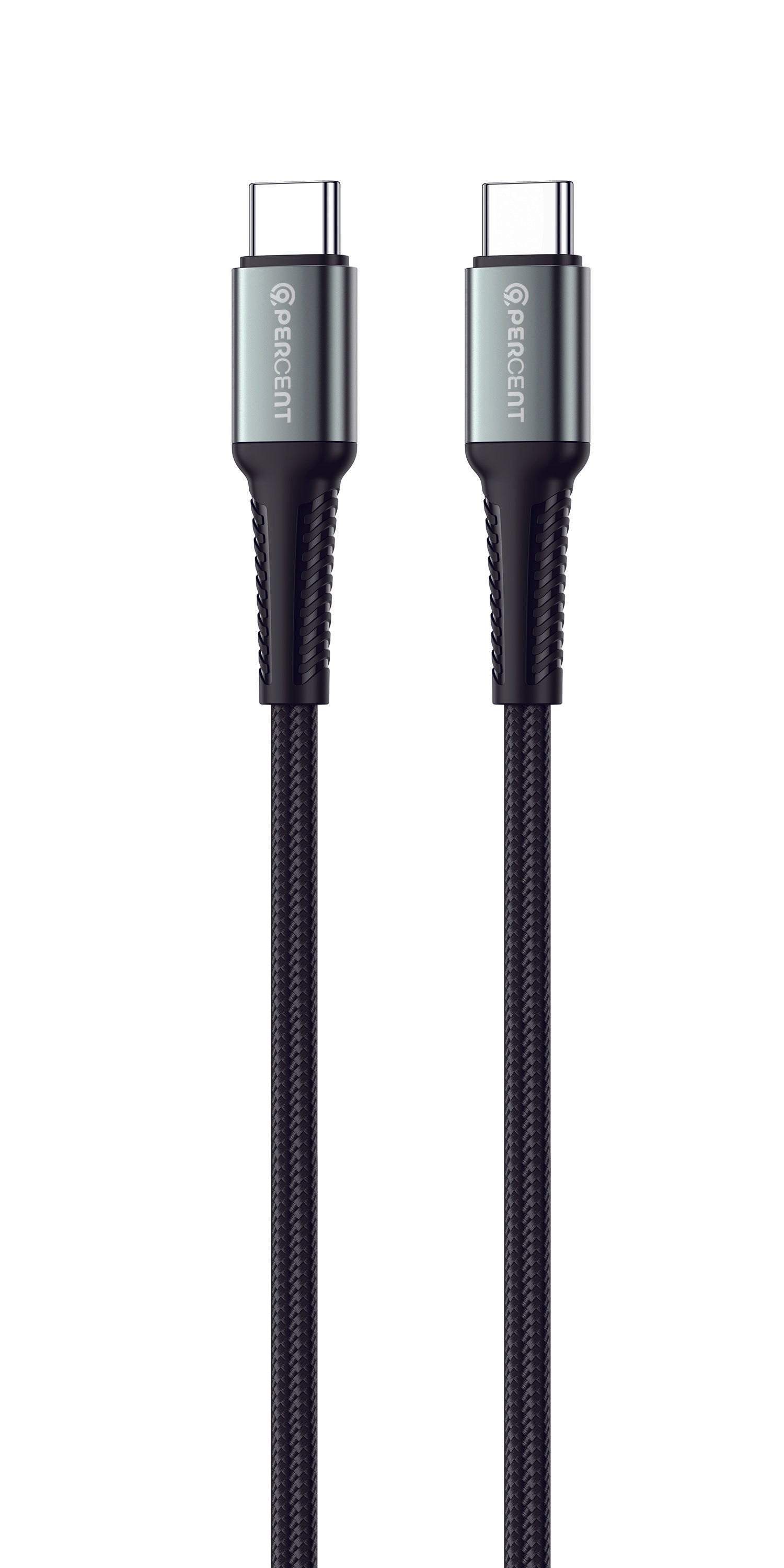 90 Percent USB-C to USB-C Nylon Braided Fast Charging Data Cable 1M | Black 90 Percent USB-C to USB-C Nylon Braided Fast Charging Data Cable 1M | Black